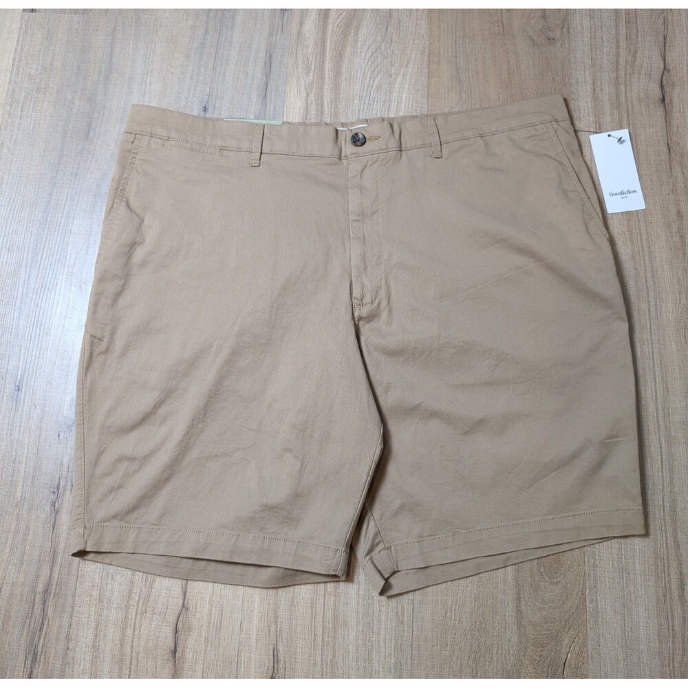NWT Goodfellow Size 42 The Every Wear Shorts Flat Front Stretch Khaki 9" $24